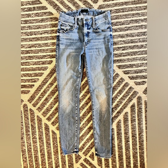 MOTHER The Looker Ankle Sz 24 in We The Animals Blue Stretch Jeans Orig $275 - Picture 4 of 13